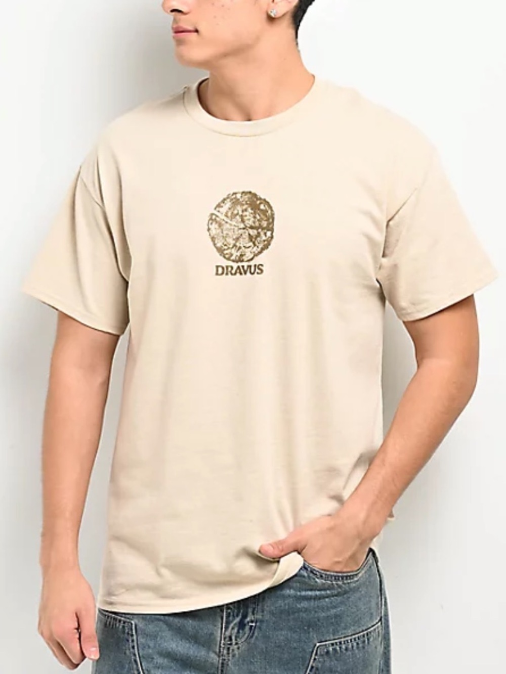 Dravus Men's Short Sleeve Graphic Tee in Beige